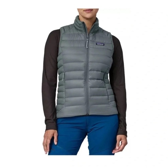 Patagonia Women's S Small Down Sweater Vest Puffer Puff Nouveau Green Grey NWT - Picture 6 of 8
